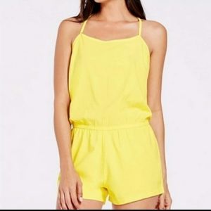 Fabletics Yellow Neema 100% polyester shorts romper Size S NWT